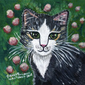 Myydään taidetta: Naivistinen kissamaalaus