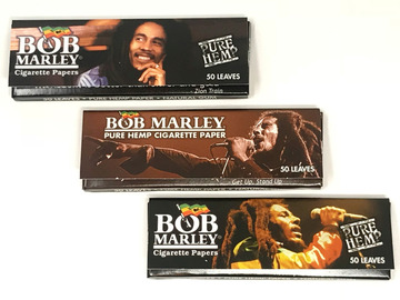 Post Now: Bob Marley - Pure Hemp Cigarette Rolling Papers - 3 Packs