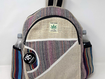 Post Now: Great for on the Go! Pure Hemp Stripe Handmade Himalayan Backpack