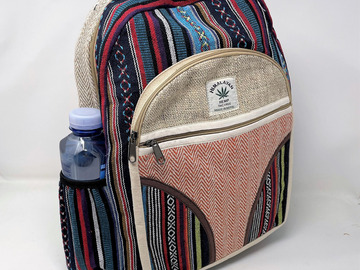 Post Now: Natural Handmade Large Multi Pocket Hemp Backpack (THC FREE) Vari