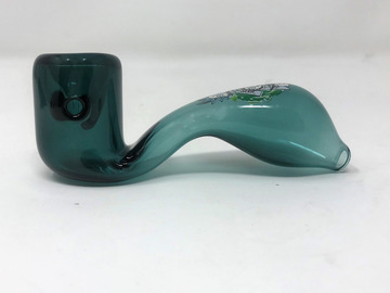 Post Now: Mini Handmade Sherlock Hand Pipe Transparent Green Rick & Morty D