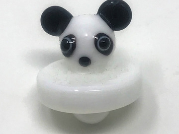 Post Now: Handmade Glass Carb Cap - Panda Bear