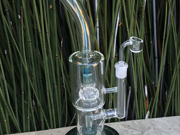 Post Now: 13" Thick Glass Rig Double Shower Perc & Dome Perc w/14mm Male Qu