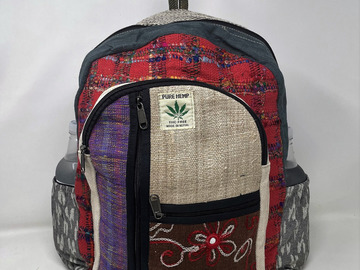  : All Natural Hemp Handmade Multi Pocket Light Backpack/Daypack
