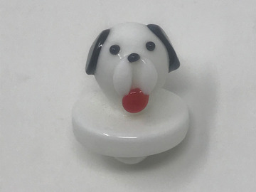 Post Now: Handmade Glass White Dog Face Carb Cap