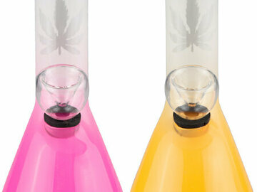 Post Now: Mini Frosted Leaf Glass Bong 13cm