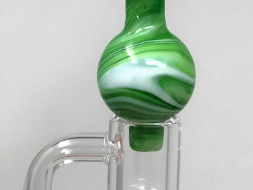 Post Now: Handmade Thick Glass Carb Cap Green Color Swirl Design