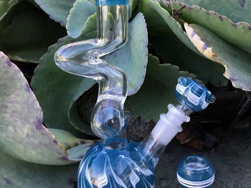  : Double Zong 9" Globe Base Bong Thick glass Downstem 2- Bowls