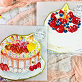  : Watercolour birthday cake card with envelope set