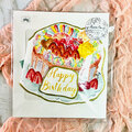  : Watercolour cake birthday fold card with envelope