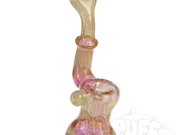  : Glass Distractions Silver & Gold Fumed Sherlock Bubbler With Skul