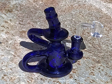 Post Now: Mini 5" Thick Glass Double Recycler Dab Rig/Shower Perc & Quartz 