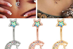 Comprar ahora: 30Pcs Personalized Moon Star Navel Ring Stainless Steel