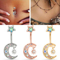 Comprar ahora: 30Pcs Personalized Moon Star Navel Ring Stainless Steel