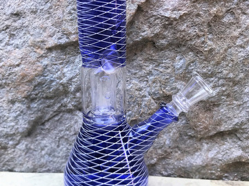 Post Now: Best 8" Beaker Bong Dome Perc Ice Thatcher Slide in Stem with Bow