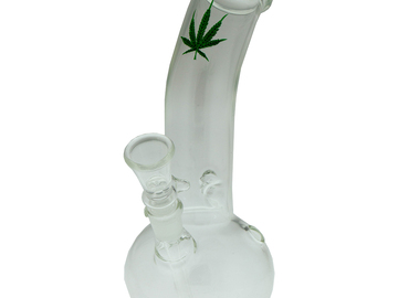  : Clear Bent Back Bubbler W/ Removable Stem & Thumb Carb