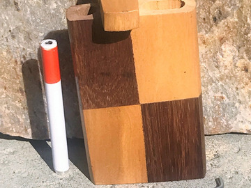 Post Now: 4" Natural Wood Stash Box Dugout with Aluminum Bat & Cleaning Too