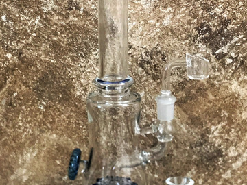 Post Now: Thick Glass 10" Straight Rig w/Mosaic Implosion Design, Shower Pe