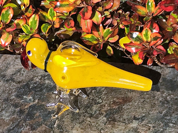 Post Now: Collectible Handmade 5" Parrot Best Thick Glass Hand Pipe Bowl - 