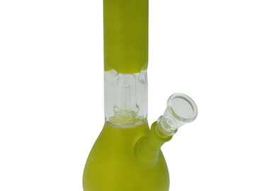 Post Now: 8" Swamp Green Waterpipe W/Dome Perc, Ice Pinch & 14mm Bowl Stem 