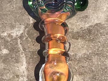 Post Now: 4.5" Thick Glass, Handmade Best Hand Pipe w/Fumed Glass - Fire Sw