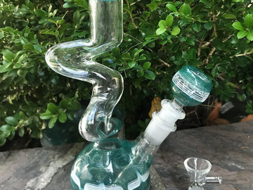 Post Now: Double Zong 9" Globe Base Bong Thick glass Downstem 2-14mm Bowl
