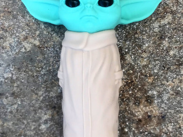 Post Now: 5" Detachable Silicone Baby Yoda w/Glass Bowl Hand Pipe