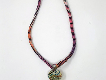 Post Now: Hemp Lanyard/Necklace with Fumed Glass 3" Hand Spoon Pipe