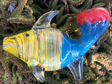 Post Now: BEST Quality! 4" Thick Glass Fish Hand Pipe - Colors Vary