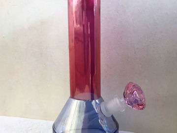 Post Now: Beautiful Thick Pink & Light Blue Glass 10" Bong 14mm Thick Pink 