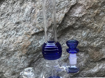 Post Now: 10" Thick Glass Beaker Rig shower perc 2 - 14mm Bowls