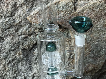 Post Now: Best 11" Thick Glass Double Shower & Dome Perc Rig 14mm Male Herb