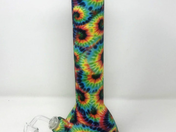 Post Now: NEW! Tie Dye Design Silicone Detachable 13" Bong Quartz Banger To