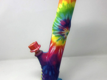 Post Now: Tie Dye Silicone Detachable Unbreakable 14" Pipe/Bong Silicone w/