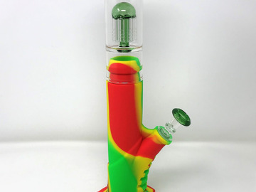 Post Now: Best 15" Silicone Detachable Bong Glass 8 Arm Tree Perc 14mm Bowl
