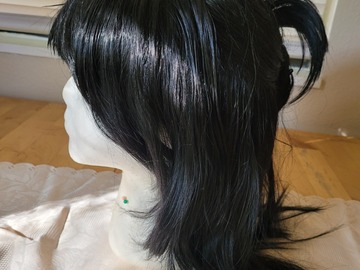 Selling with online payment: Medium Black Wig with Messy Bun