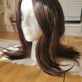 Selling with online payment: Medium Length Brown Wig with Small Skin Cap