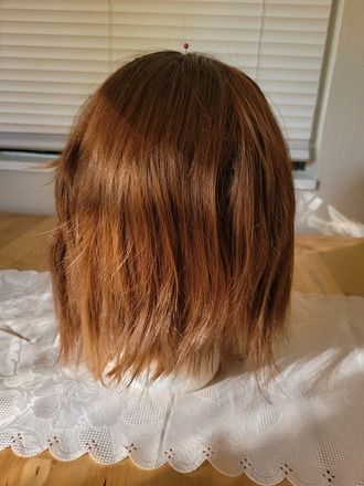 Short Brown Textured Wig with Slight Black Ombre