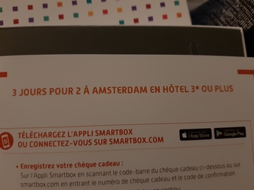 Vente: Coffret Smartbox "3 jours 2 personnes à Amsterdam" (299,90€) 