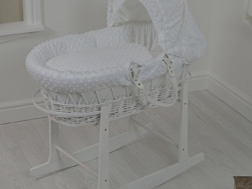Rent out Monthly: Clair de lune white moses basket