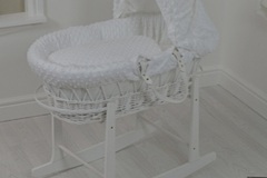 Rent out Monthly: Clair de lune white moses basket