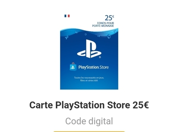 Vente: Code Playstation Store (25€)