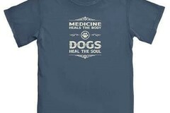 Selling: Medicine Heals The Body, Dogs Heal The Soul - T-shirt