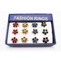 Comprar ahora: Dozen Rhinestone Flower Adjustable Rings #R2016