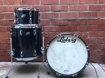 Selling with online payment: Ludwig Classic Maple 3 piece B/O Badges, Rounded Edges (Mint)