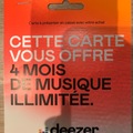Vente: Carte cadeau Deezer 4 mois (40€)