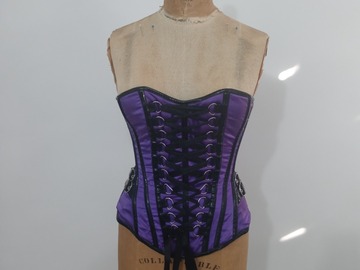 Selling with online payment: Burleska Purple Satin and Black Vinyl Corset