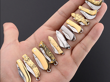 清算批发地: 54Pieces Mini Stainless Steel Folding Knife Keychains