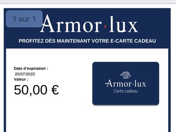 Vente: e-Carte cadeau Armor Lux (50€)