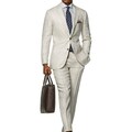 Selling with online payment: Used Suitsupply Havana Light Brown Check Suit - Size 46R